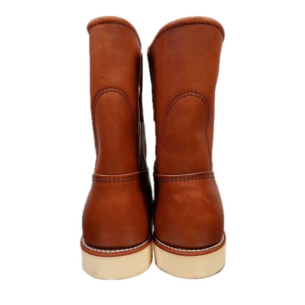 Red Wing 866 Pecos Boots Mens 9.5 E3 Brown Leather Pull On Made in USA New